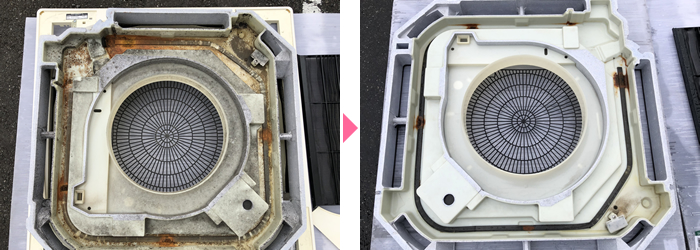 業務用エアコンクリーニング、エアコン分解洗浄 クリーニング例