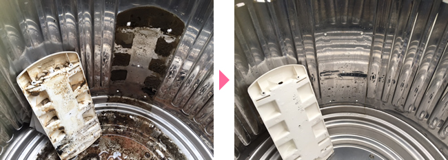 洗濯機分解高圧洗浄　クリーニング例