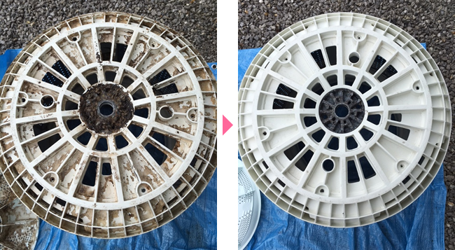 洗濯機分解高圧洗浄　クリーニング例